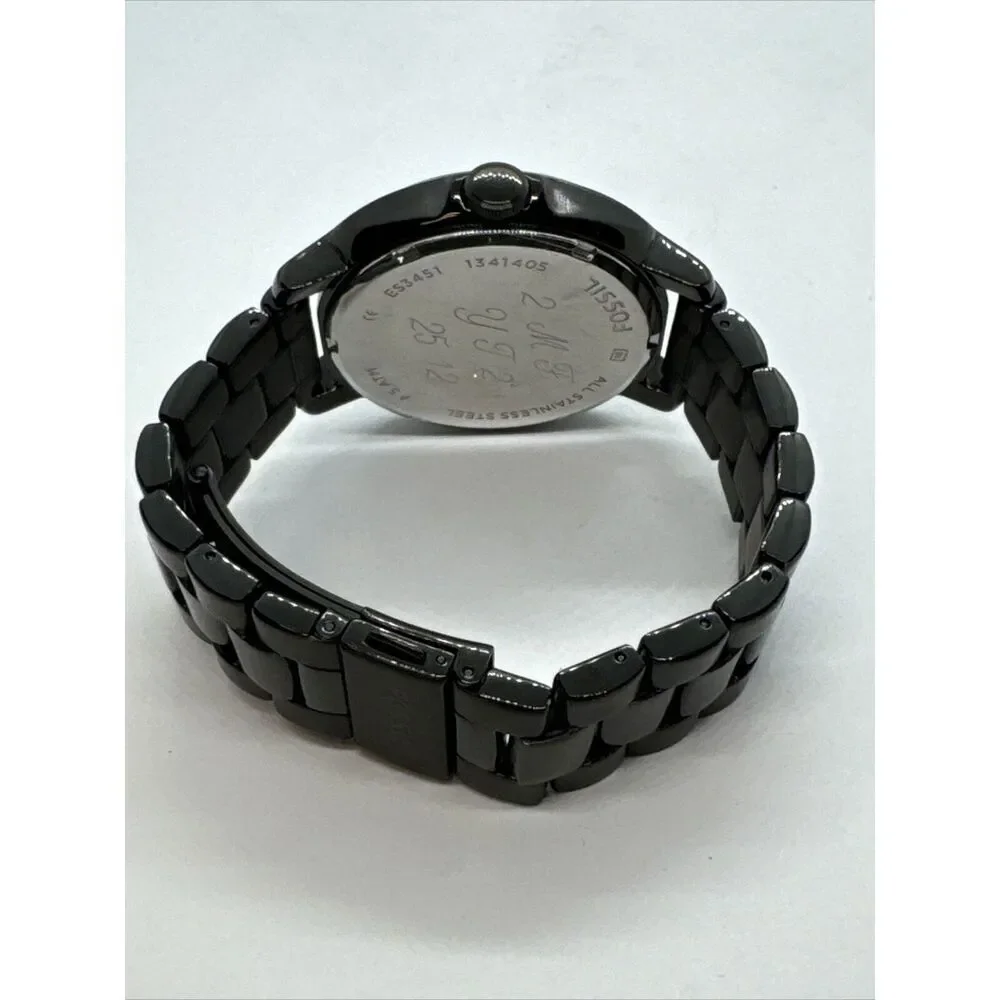 Fossil Chelsey ES3451 Women Black Stainless Steel Analog Dial Wrist Watch JNA334
